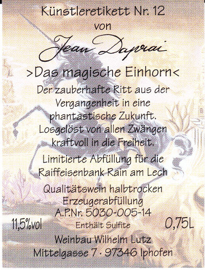 Weinetikett Hinterseite