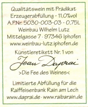 Weinetikett Hinterseite