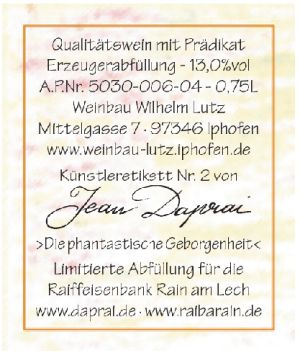 Weinetikett Hinterseite